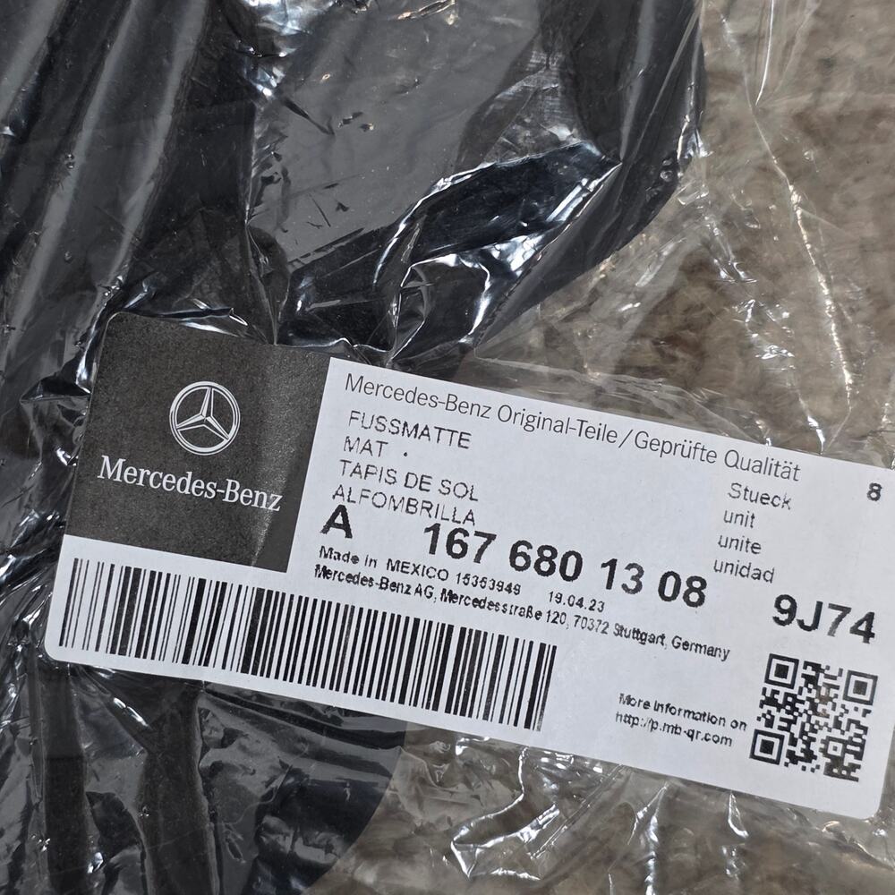 Genuine Mercedes-Benz AMG GLS X167 Carpet Floor Mats 6pc Black OEM A1676801308